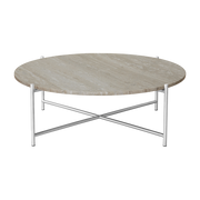Table basse ronde en marbre beige et acier inoxydable 90 cm - HANDVÄRK