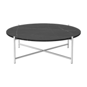 Table basse ronde en marbre noir et acier inoxydable 90 cm - HANDVÄRK