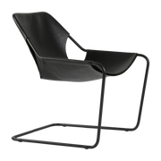 Fauteuil en cuir et acier noir Paulistano - Objekto