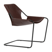 Fauteuil en cuir cognac et acier noir Paulistano - Objekto