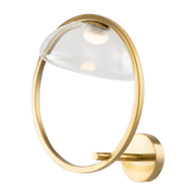 32x21. 8cm Lunare glass and gold metal wall sconce - Maytoni