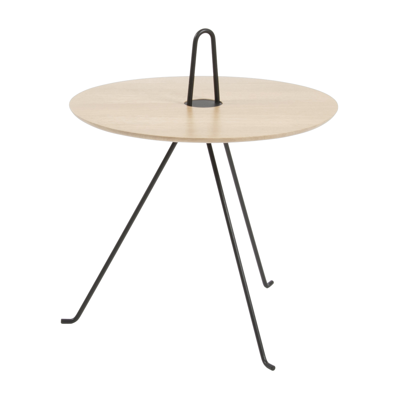 Table basse ronde en chêne et acier noir 42 x 49 cm Tipi - Objekto
