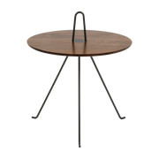 Table basse ronde en noyer et acier noir 42 x 49 cm Tipi - Objekto