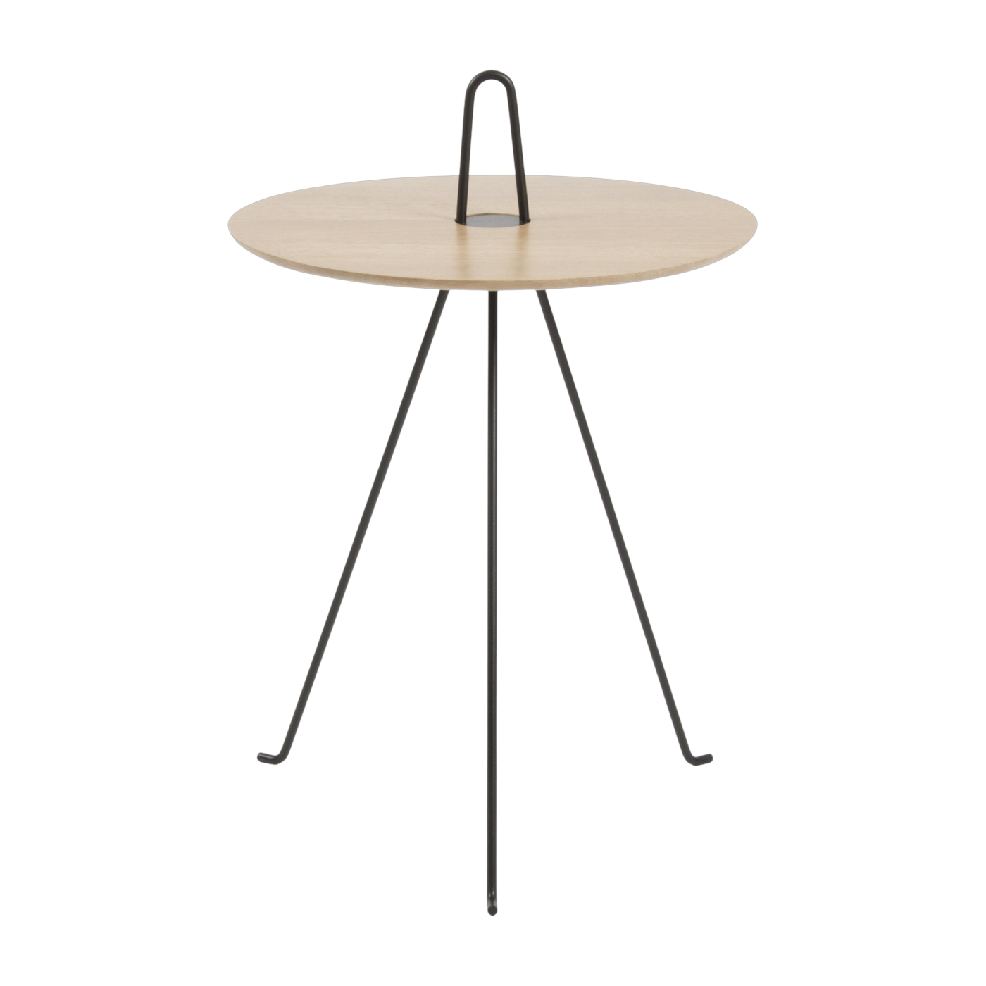 Table d'appoint ronde en chêne et acier noir 42 x 62 cm Tipi - Objekto