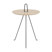 Side table ronde in oak and black steel 42 x 62 cm Tipi - Objekto