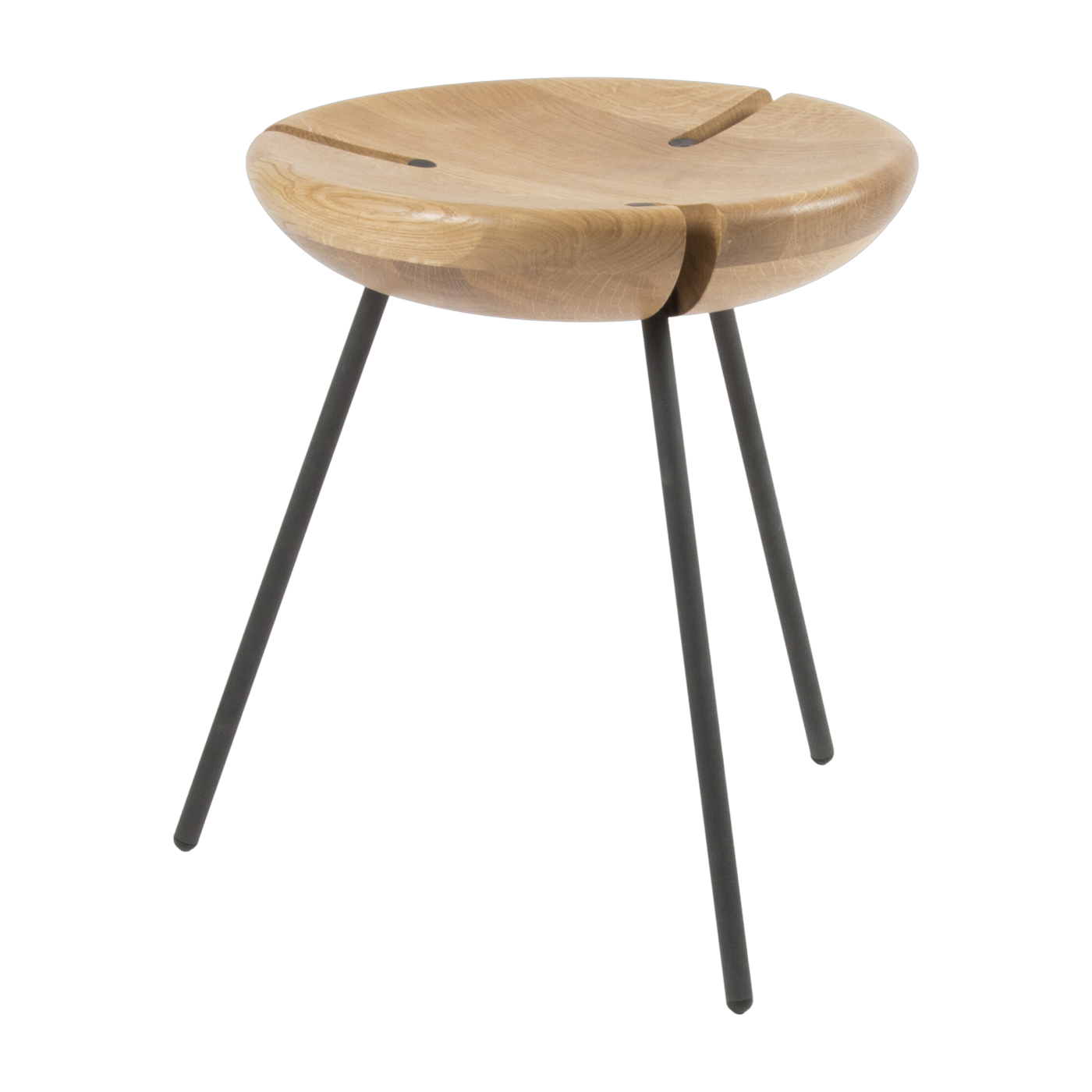 Tabouret en chêne massif et acier noir 45 cm Tribo - Objekto