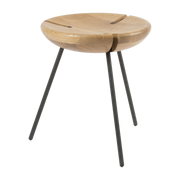 Sgabello in rovere massello e acciaio nero da 45 cm Tribo - Objekto