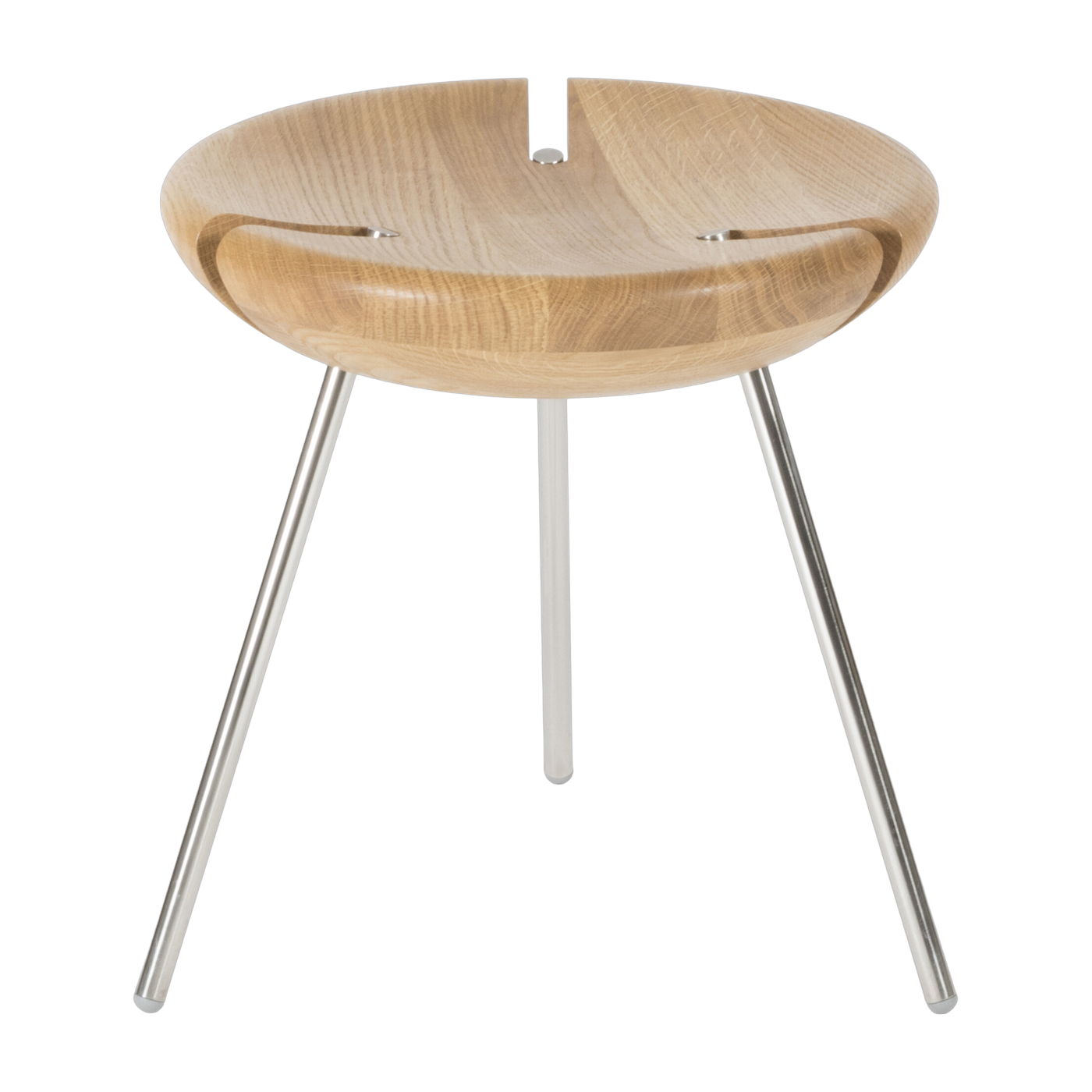 Tabouret en chêne massif et acier inoxydable 45 cm Tribo - Objekto
