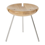 Hocker aus massiver Eiche und Edelstahl 45 cm Tribo -. Objekto