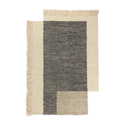 Asymmetrical wool rug charbon and off-white 140 x 200 cm Counter - Ferm Living