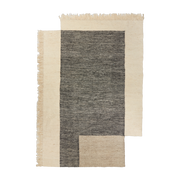 Asymmetrical wool rug charbon and off-white 200 x 300 cm Counter - Ferm Living