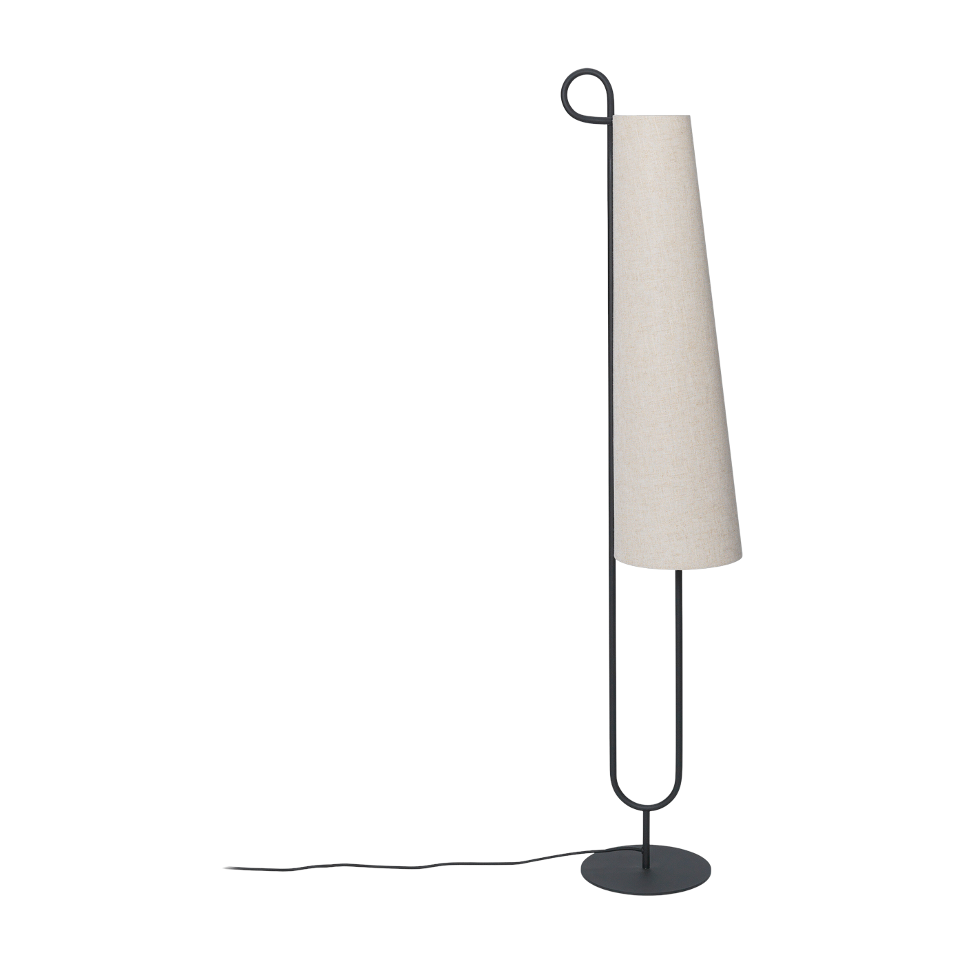 Floor lamp in natural fabric and black iron 150 cm Ancora - Ferm Living
