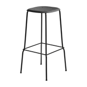 Hocker mit Eichenfurnier und schwarzem Stahl 75 cm Soft Edge 80 -. Hay