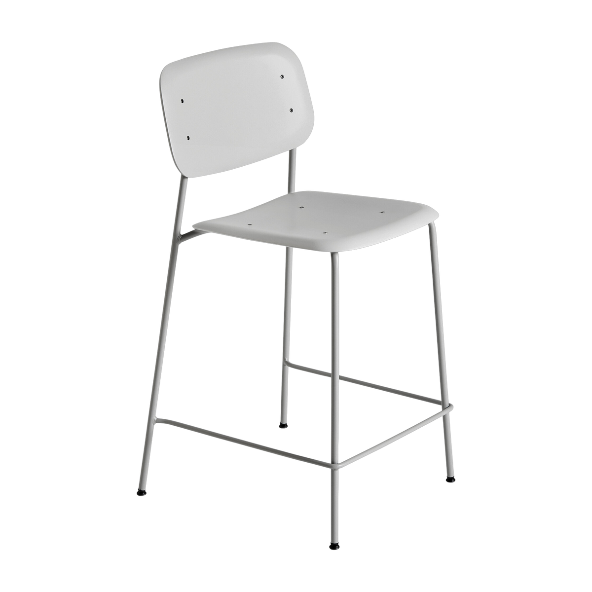 Silla de bar de acero y polipropileno gris suave Soft Edge 98 cm 95 - HAY