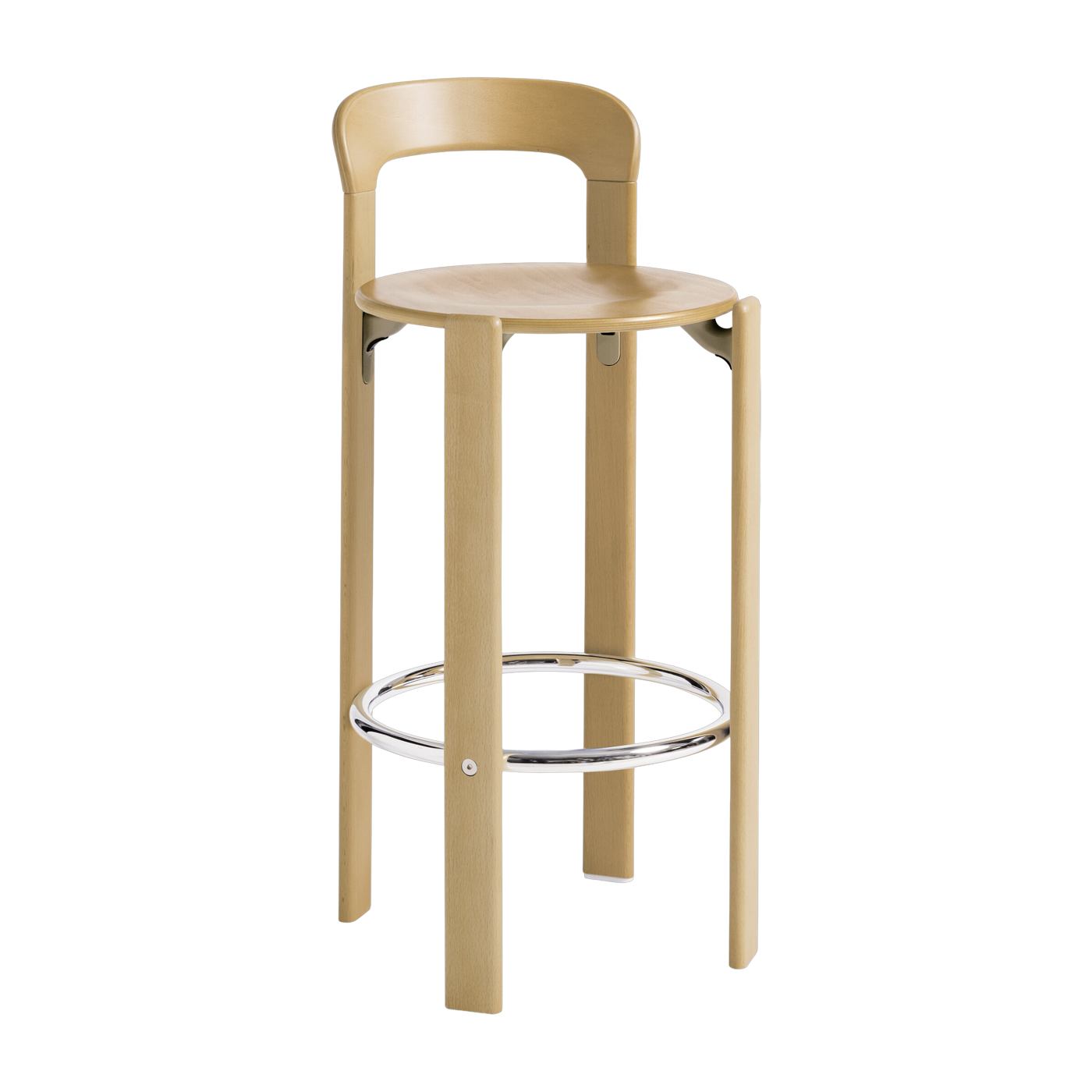 Steel and beech veneer bar chair 75 cm Rey - Hay