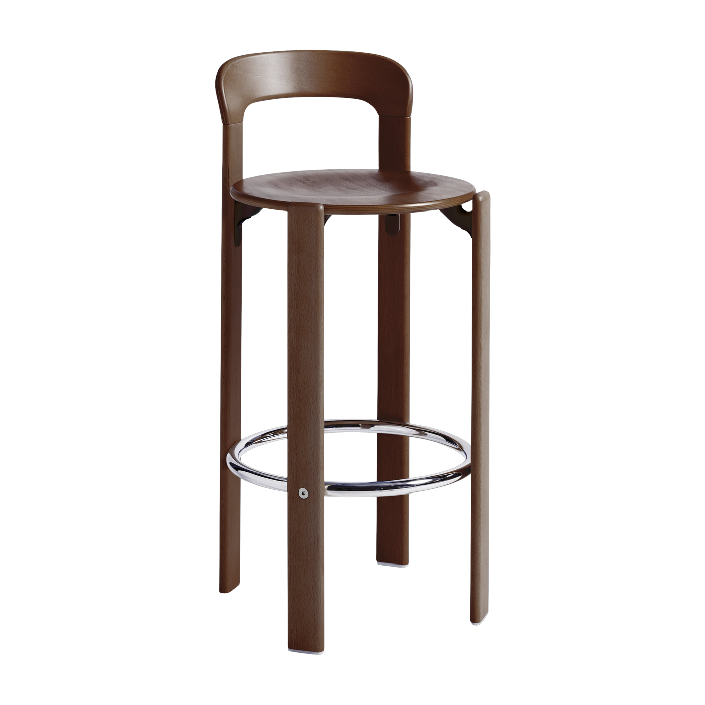 Chaise de bar en bois de hêtre marron 75 cm Rey - HAY