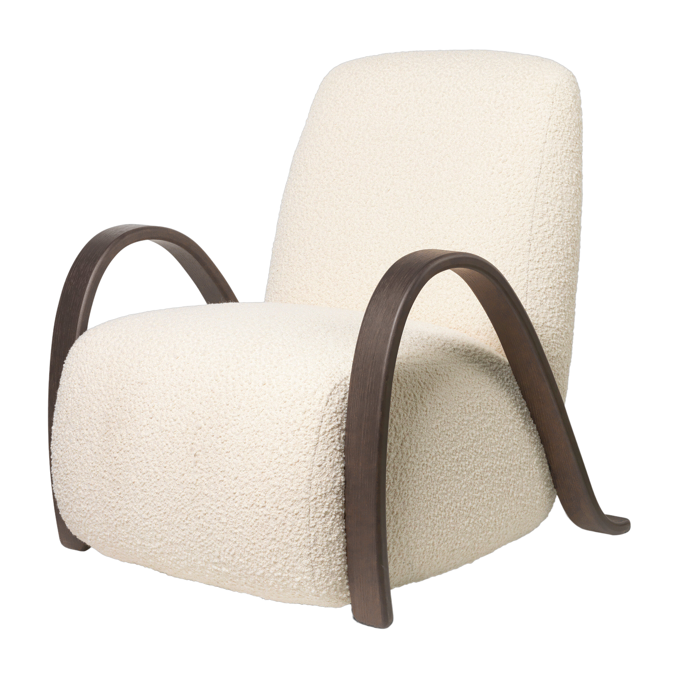 كرسي مريح من نسيج بوكليه نوردي أبيض Buur - Ferm Living