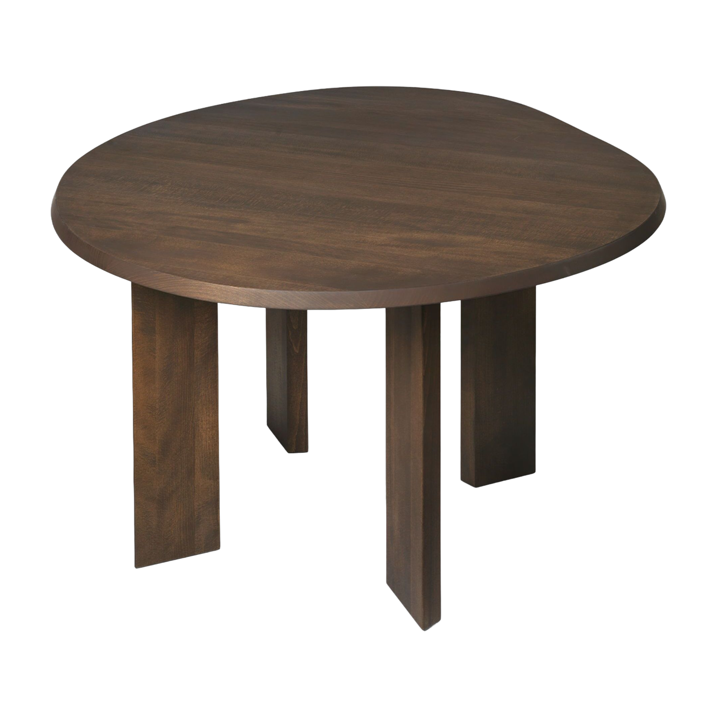 Asymmetrical dark brown beech dining table 115 cm Tarn - Ferm Living