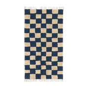 Tapis lavable en coton bio bleu profond et sable chaud 150x90 cm Mara - Ferm Living