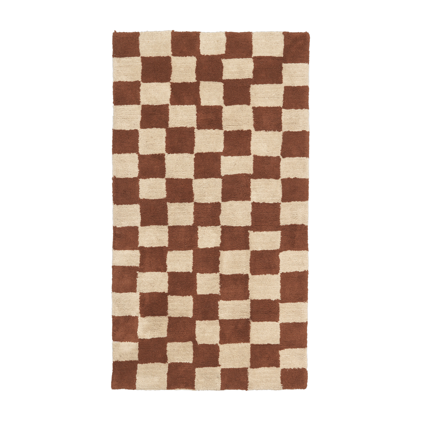 Tapis lavable en coton bio rouille et sable chaud 150x90 cm Mara - Ferm Living