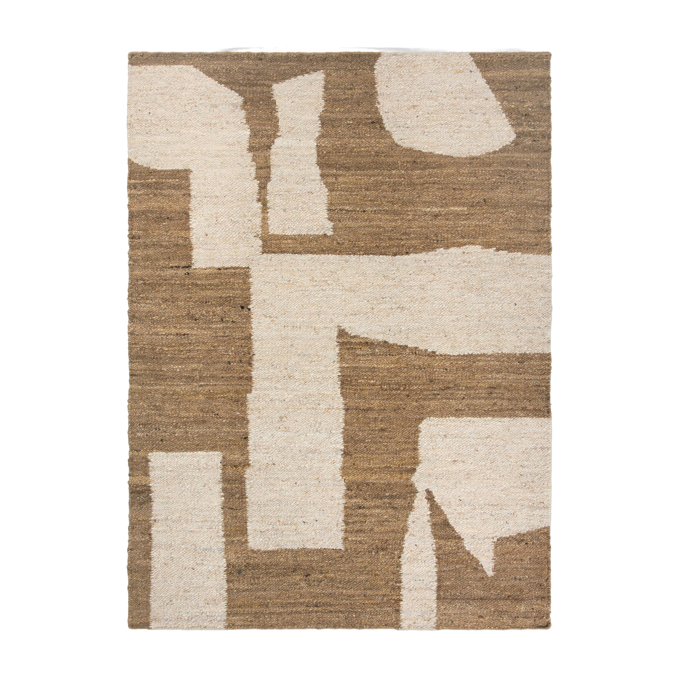 Off-white wool and toffee rug 140 x 200 cm Piece - Ferm Living