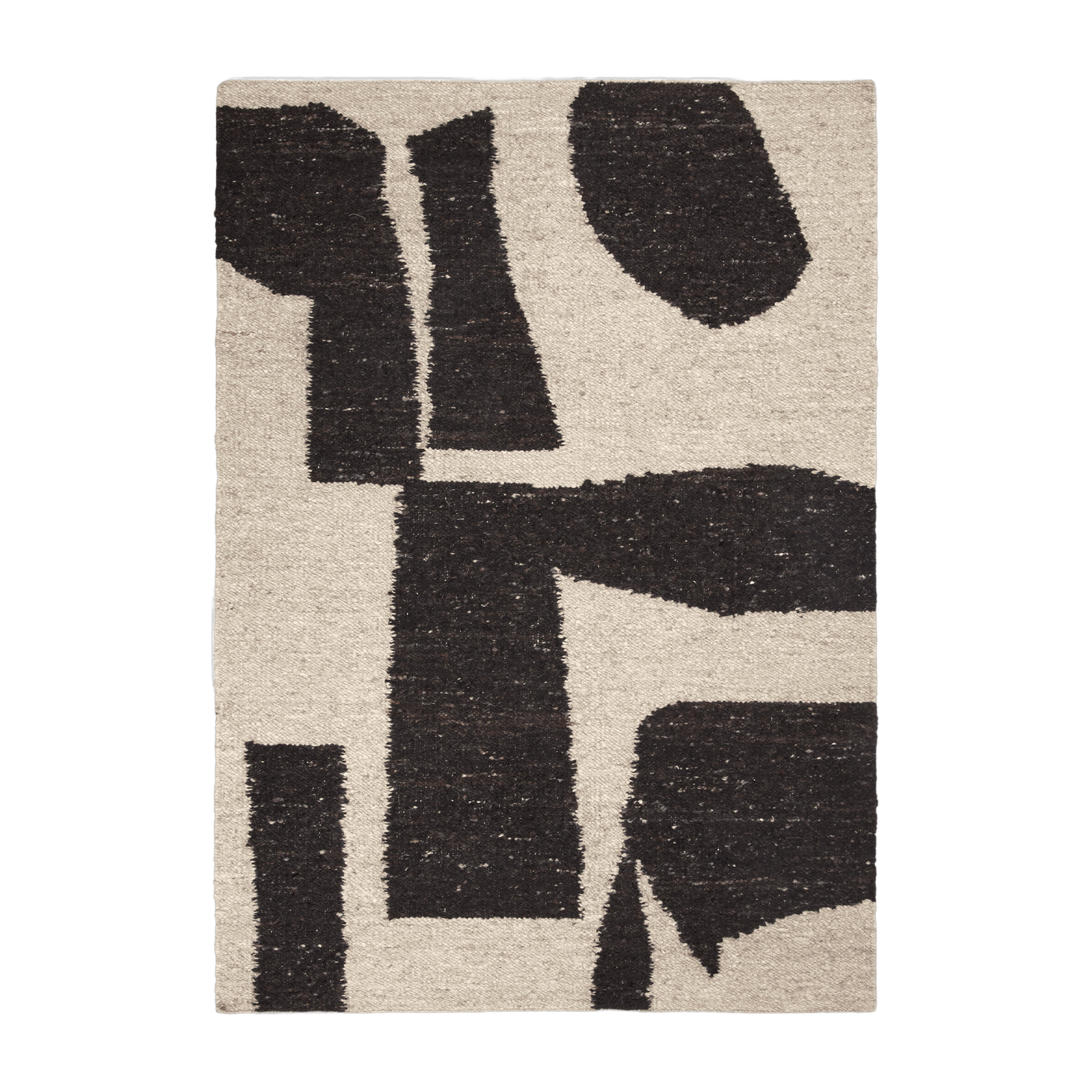 Wool carpet off-white and coffee 140 x 200 cm Piece - Ferm Living