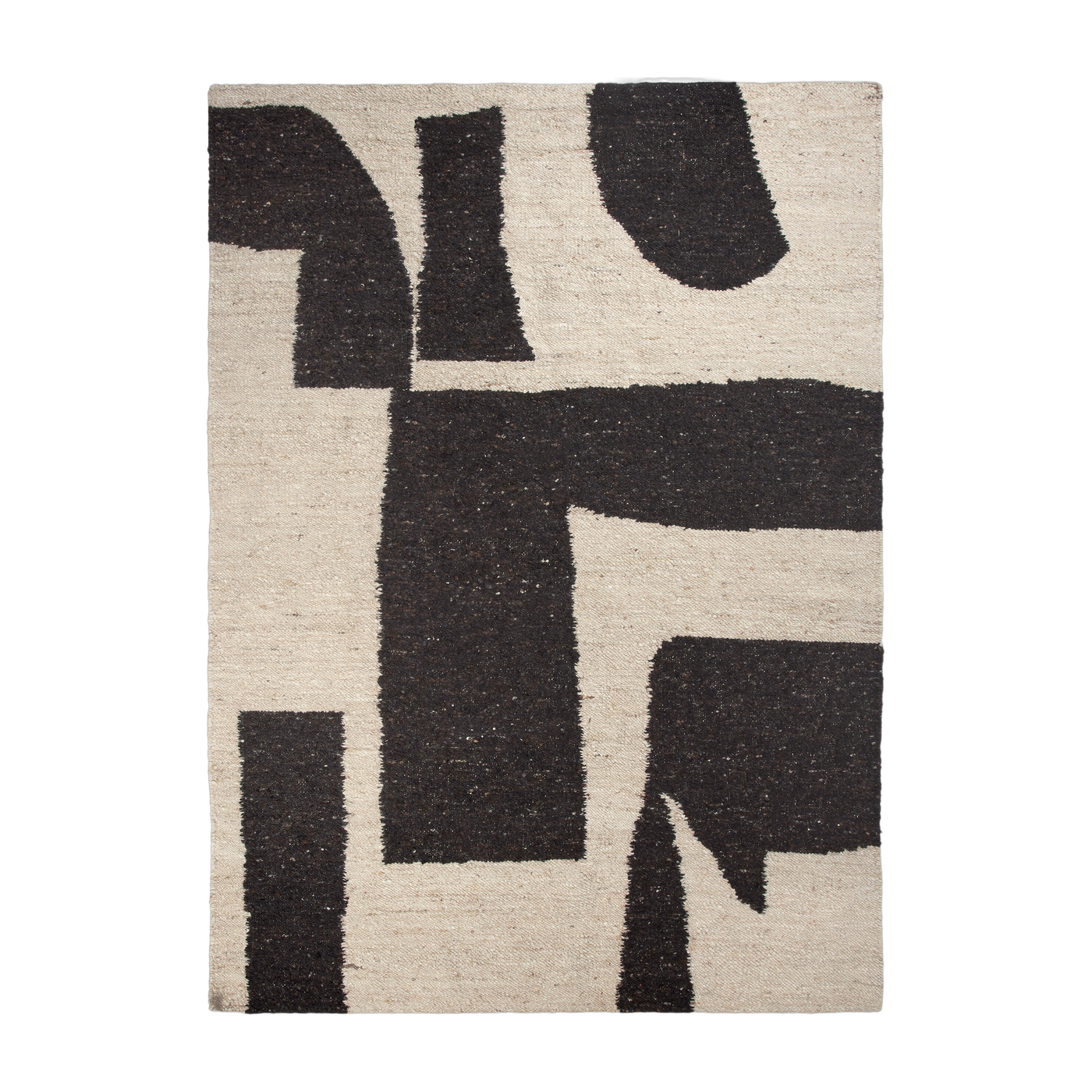 Off-white wool and coffee rug 200 x 300 cm Piece - Ferm Living