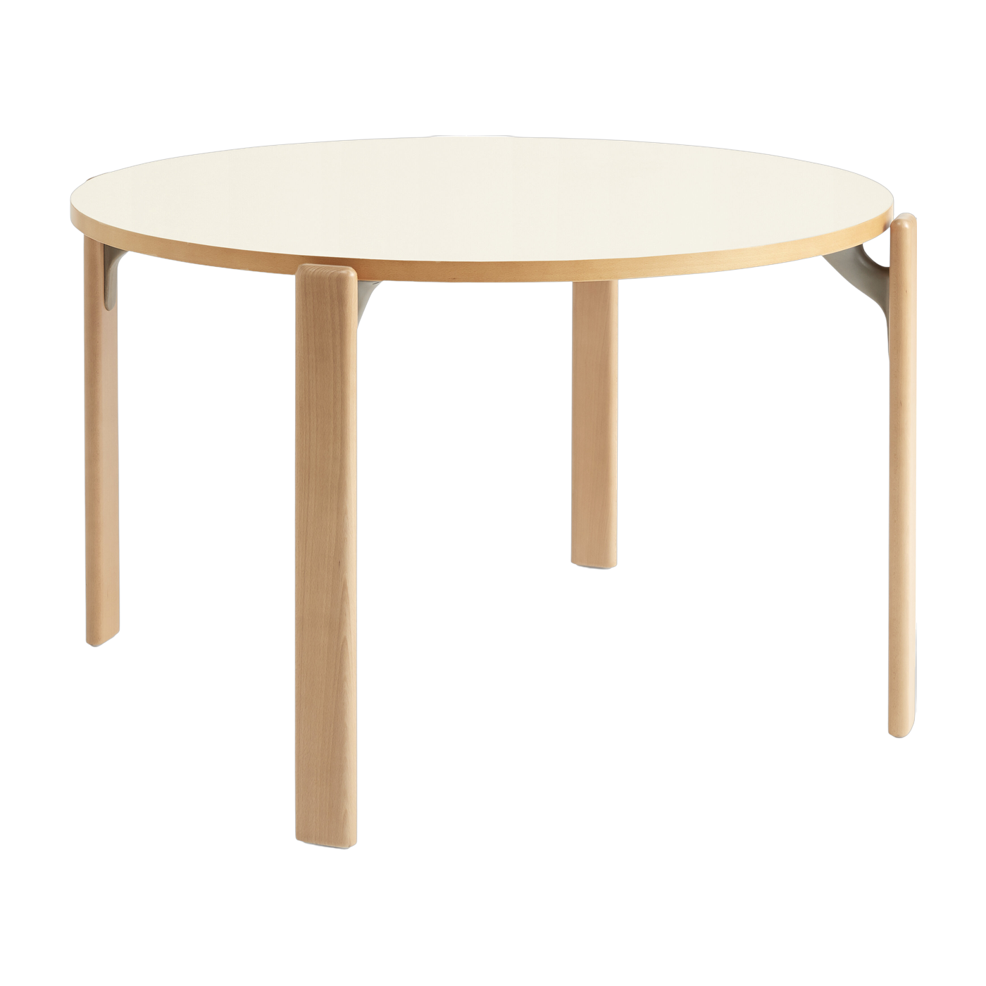 Tavolo da pranzo in faggio laccato bianco avorio da 128 cm Rey - HAY
