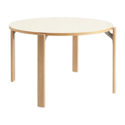 Mesa de comedor de haya lacada en blanco marfil 128 cm Rey - HAY