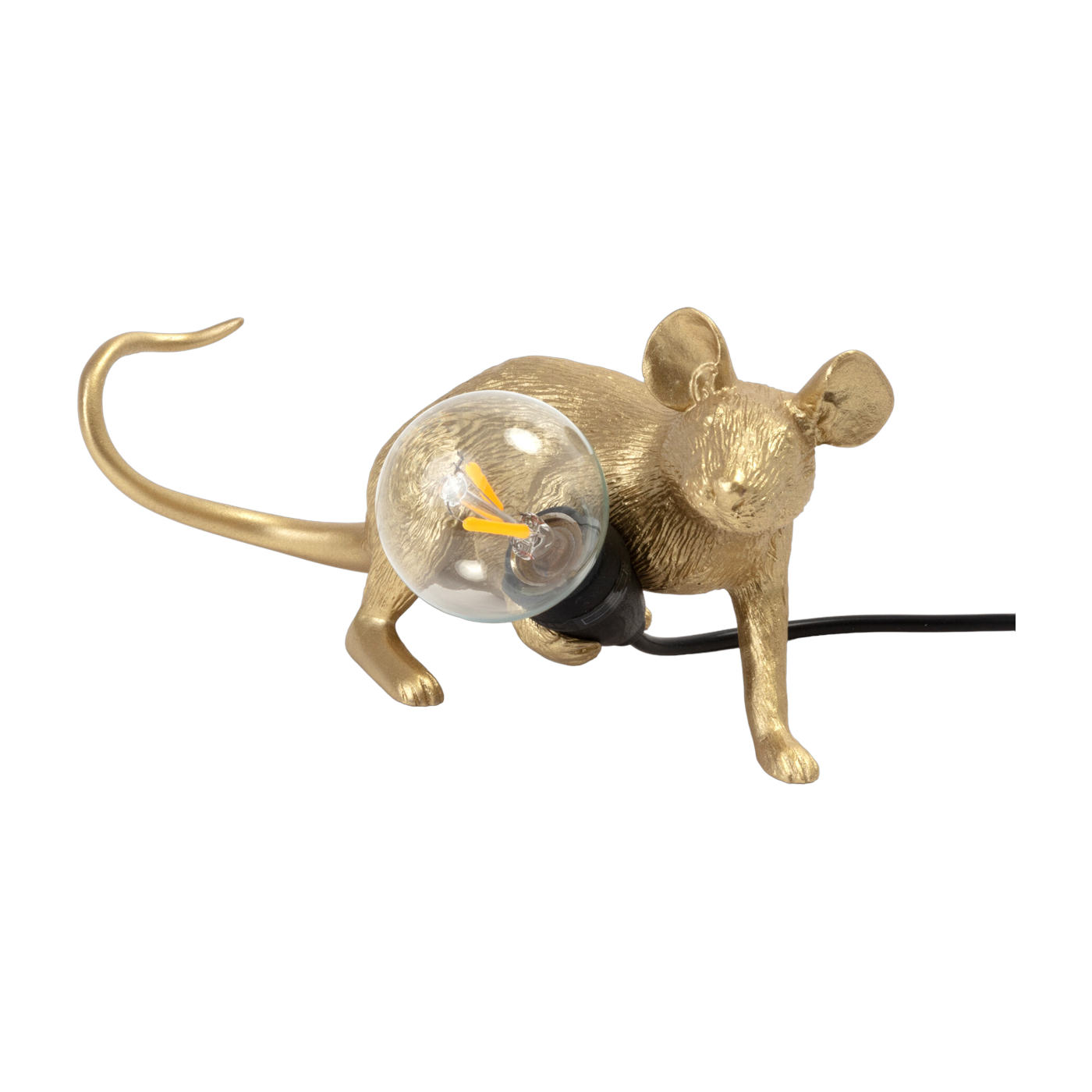 مصباح أرضي من الراتنج ذهبي 6,2 x 21 سم Mouse Lamp Lop - Seletti