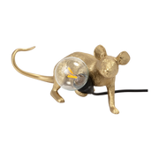 Lámpara de mesa de resina dorada 6,2 x 21 cm Mouse Lamp Lop - Seletti