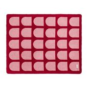 Plaid en coton rose fleuri et jus de cerise 150 x 200 cm Gilli - noo.ma