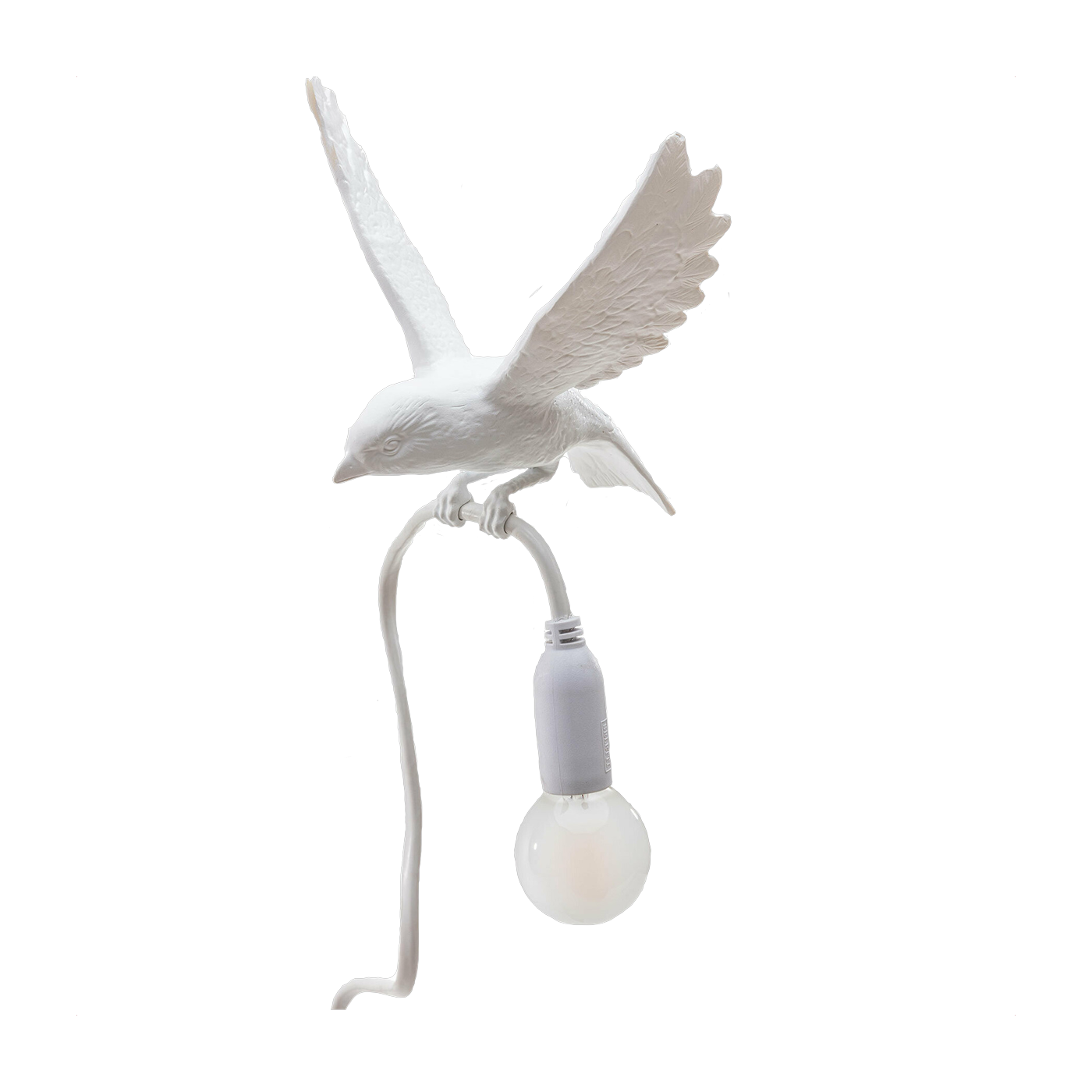 Lampe avec pince en résine blanche Landing Sparrow - Seletti