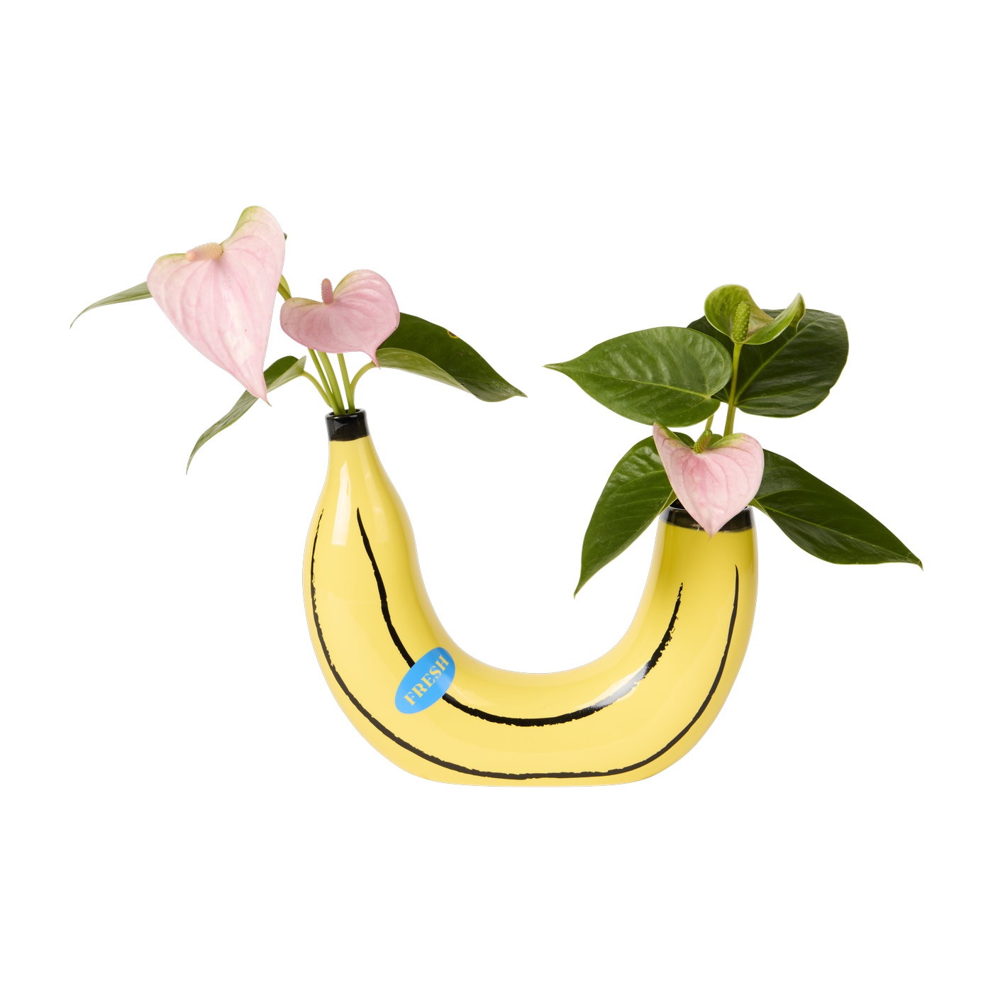 Vase Banane aus Keramik gelb - - Doiy