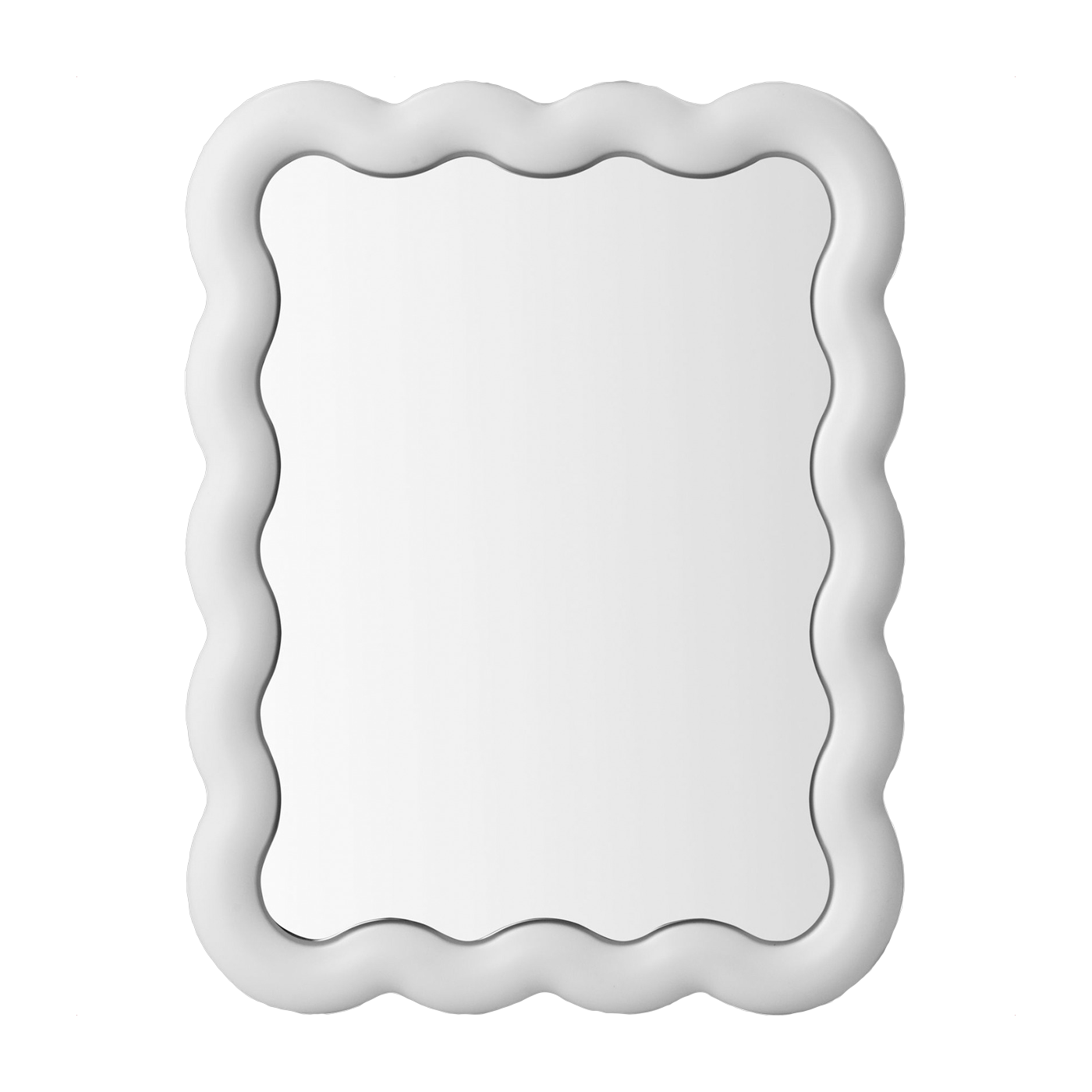Specchio bianco in vetro e acciaio 65 x 50 cm Illu - Normann Copenhagen