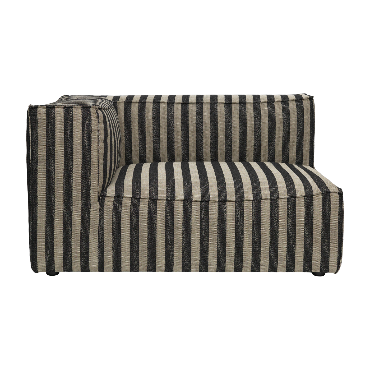 Modular sofa from angle left in striped fabric 138 x 108 cm Catena - Ferm Living