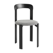 Silla de madera negra con tapicería gris Rey - Hay
