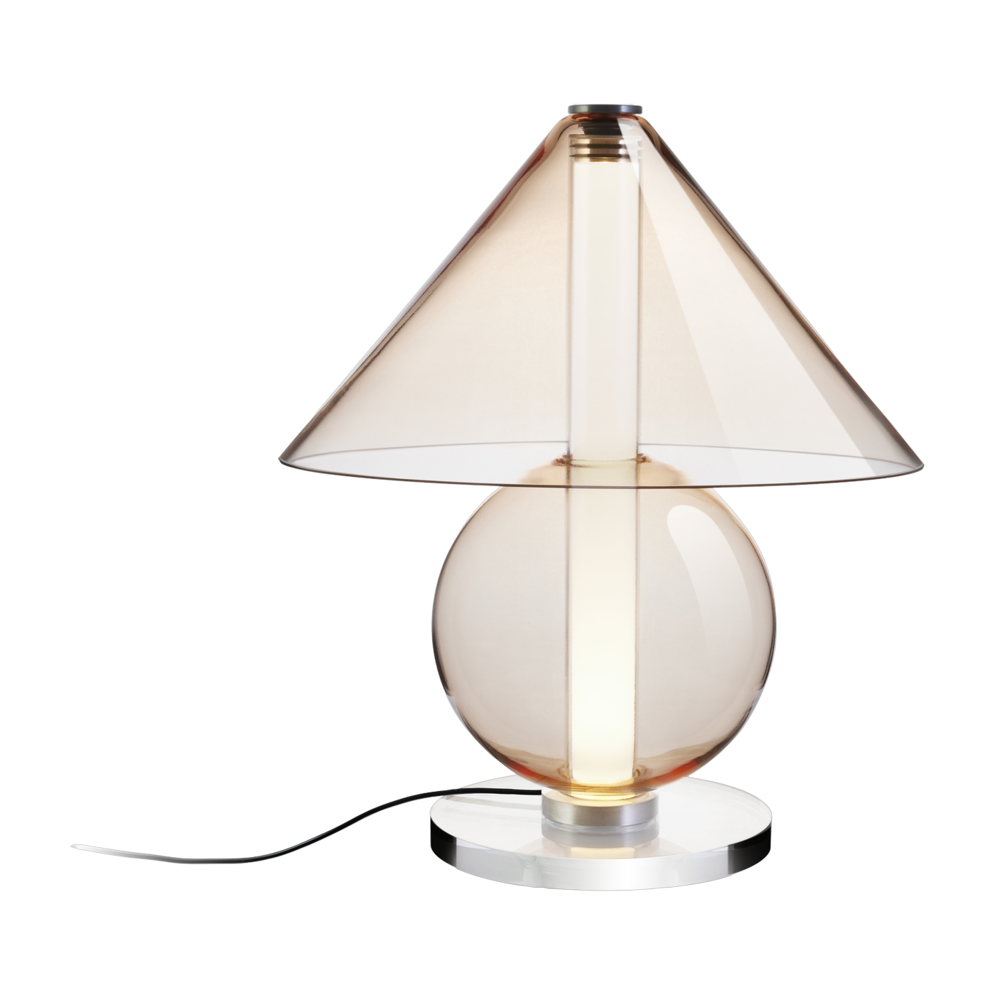 Fragile lampada da tavolo in vetro trasparente ambrato - Marset