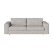 2 and 1/2-seater sofa bed in nantes fabric multi grey and oiled oak 240 cm Guest - Bolia