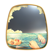Miroir à cadre doré 54 x 59 cm Sea girl - Seletti