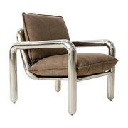 Sillón de salón cromado terciopelo marrón - HKliving