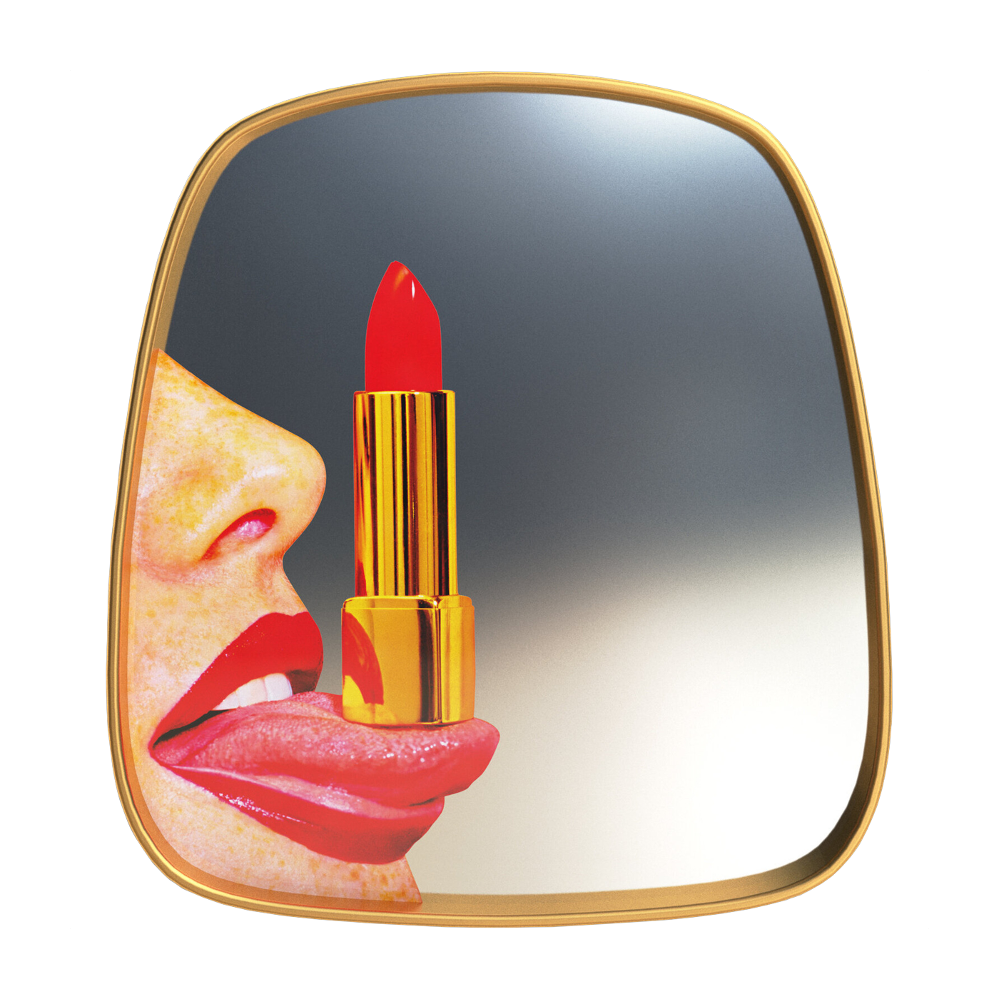 Spiegel mit Goldrahmen 54 x 59 cm Tongue -. Seletti