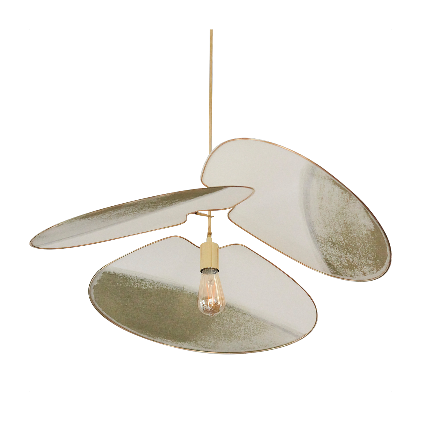 Hanging lamp in natural cotton and lime 50 cm modèle exclusif Pensée - The Cool Republic x Georges