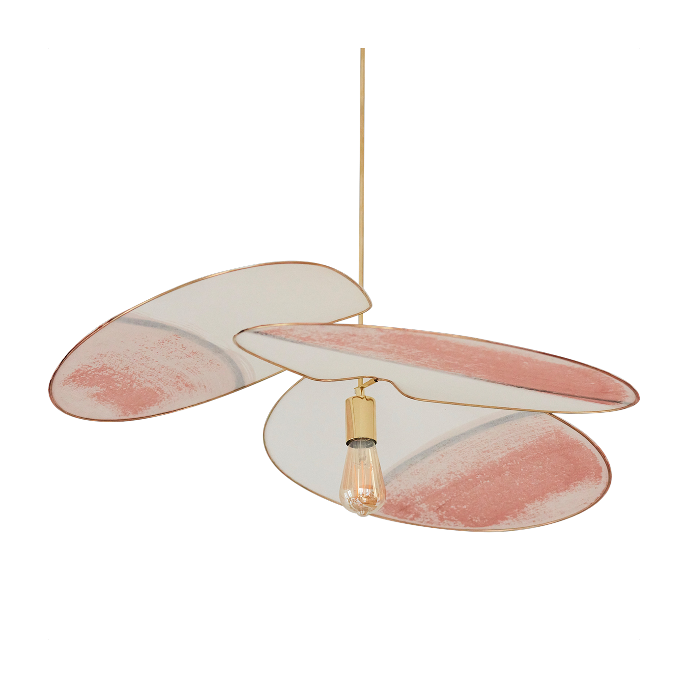 Hanging lamp in natural cotton and sienna 50 cm modèle exclusif Pensée - The Cool Republic x Georges