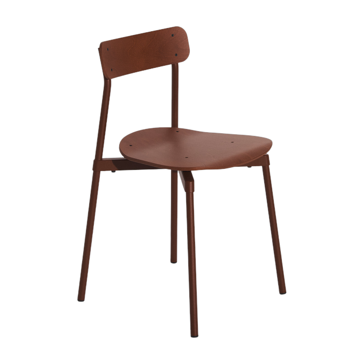 Chaise en hêtre et aluminium brun-rouge 78 cm Fromme - Petite Friture