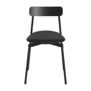 Black leather beech chair 78 cm Fromme - Petite Friture