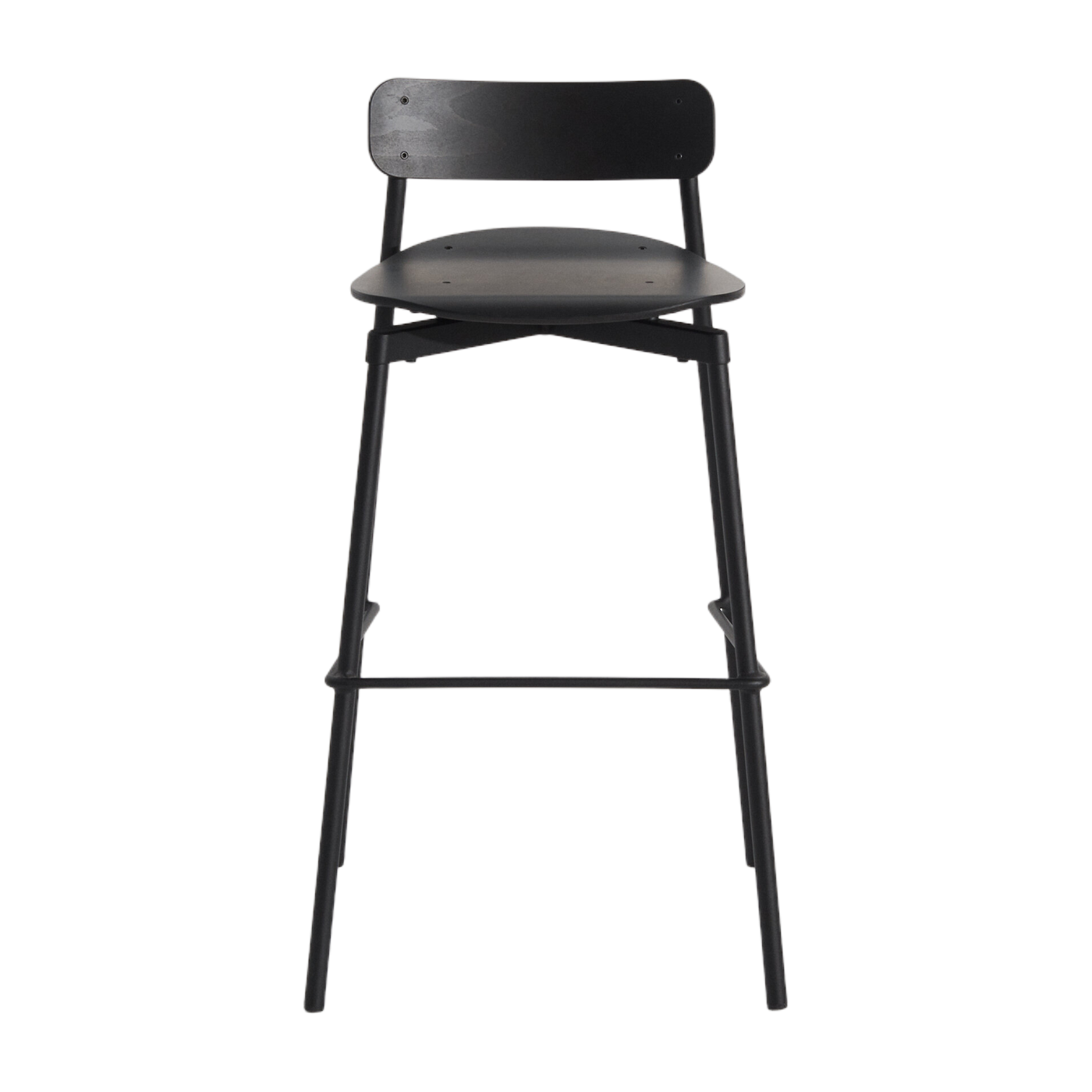 Chaise de bar en hêtre et aluminium noir 91 cm Fromme - Petite Friture