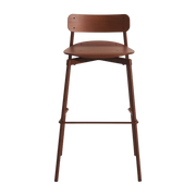 Sedia da bar in faggio e alluminio di colore rosso-marrone 91 cm Fromme - Petite Friture