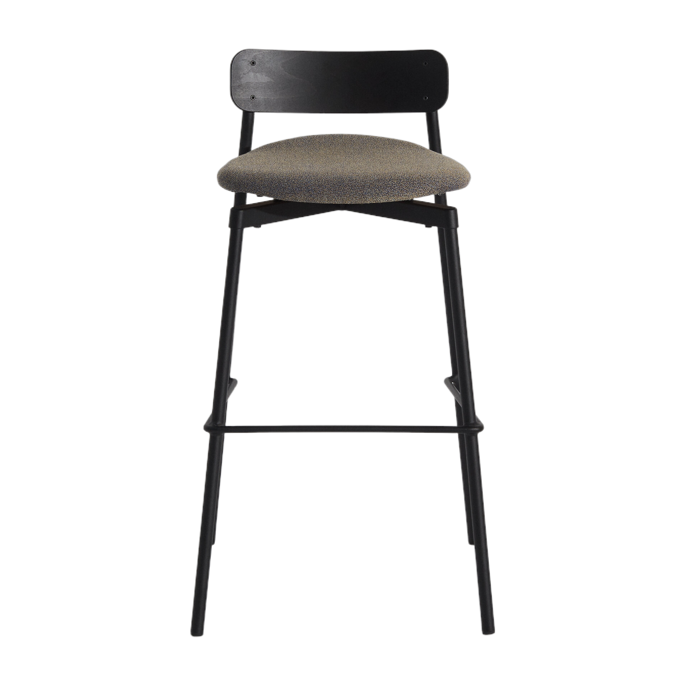 Chaise de bar en hêtre noir tapissée 91 cm Fromme - Petite Friture