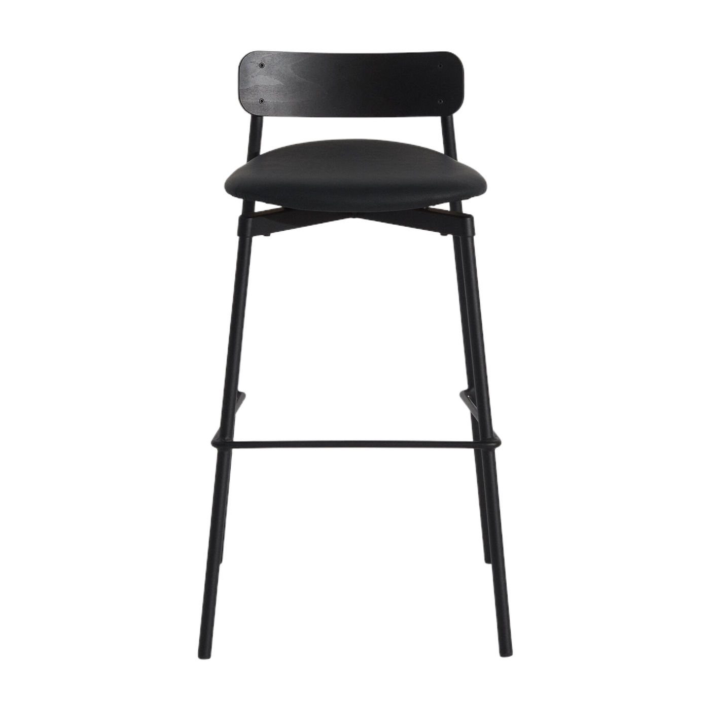 Chaise de bar en hêtre noir cuir 91 cm Fromme - Petite Friture